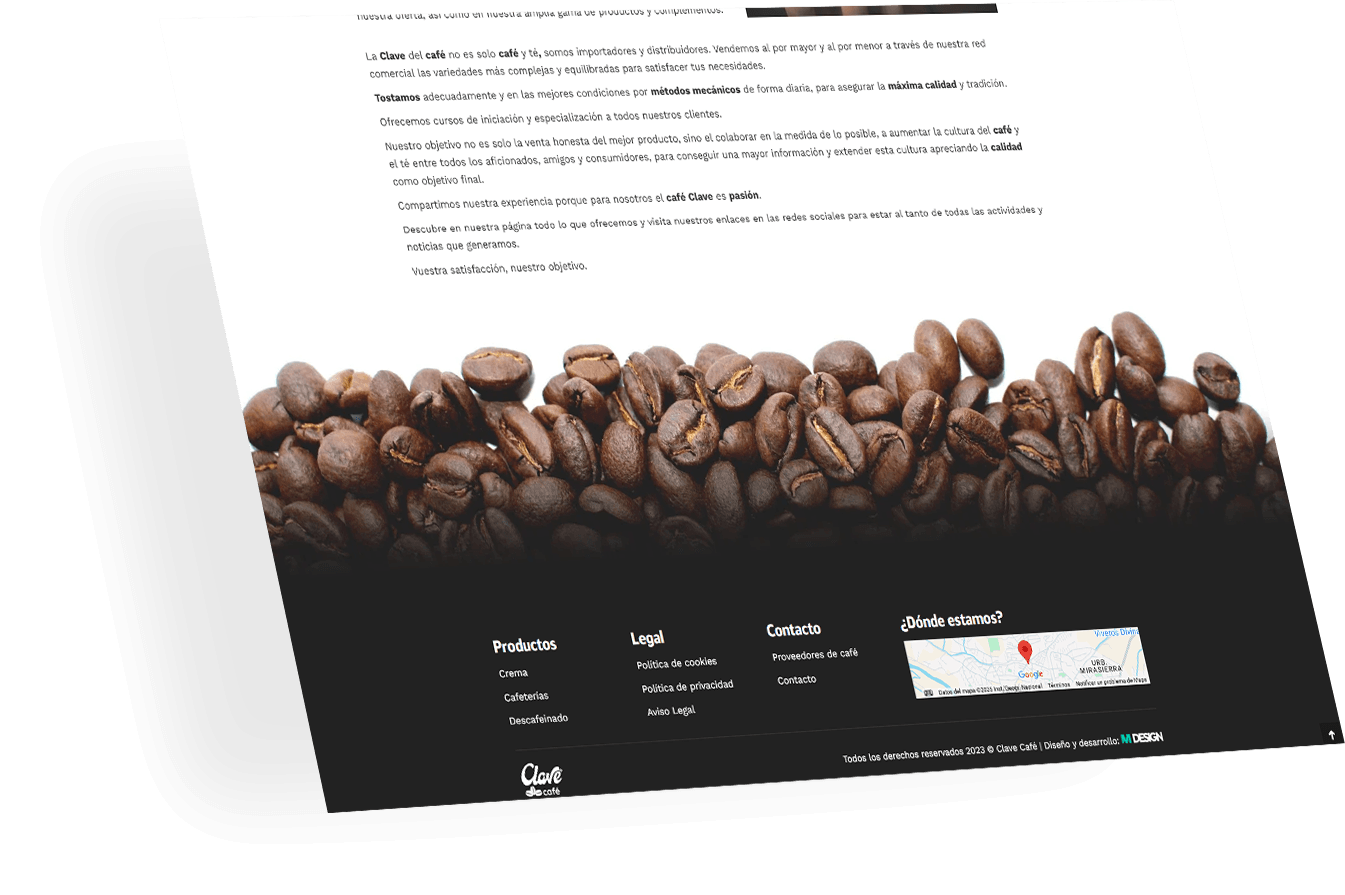 Cafe Clave pantalla emergente 2